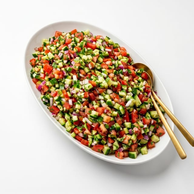 Tray Shirazi Salad.