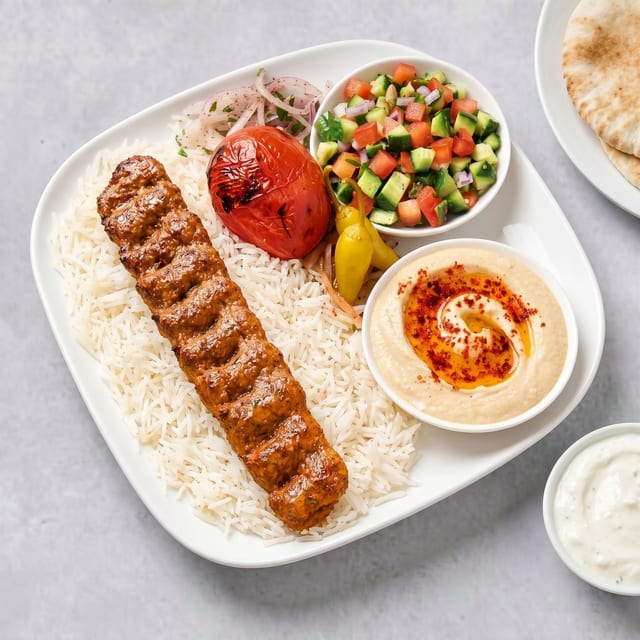 Chicken Lule Kabob Plate.