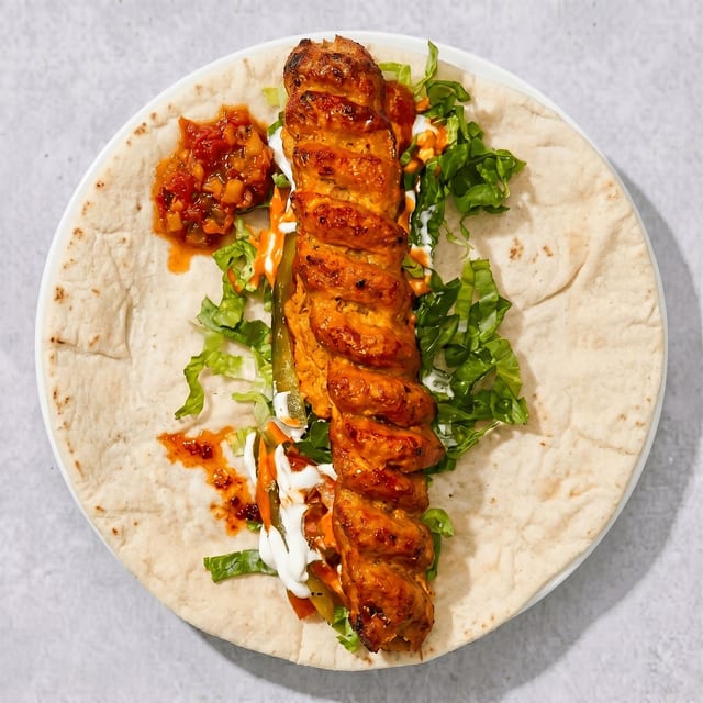 Chicken Lule Kabob Wrap.